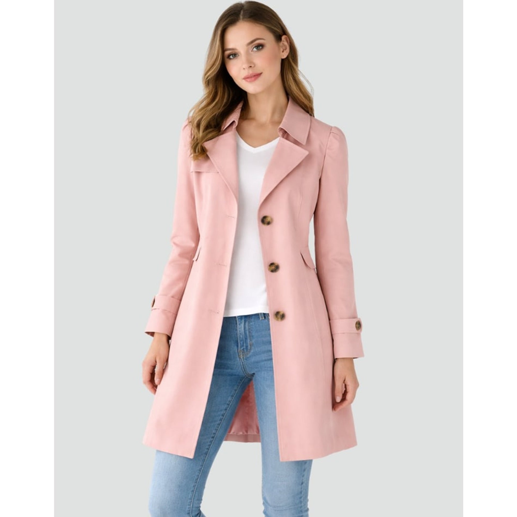 Women's Trench Coat Mid-Length Single-Breasted - Image 4