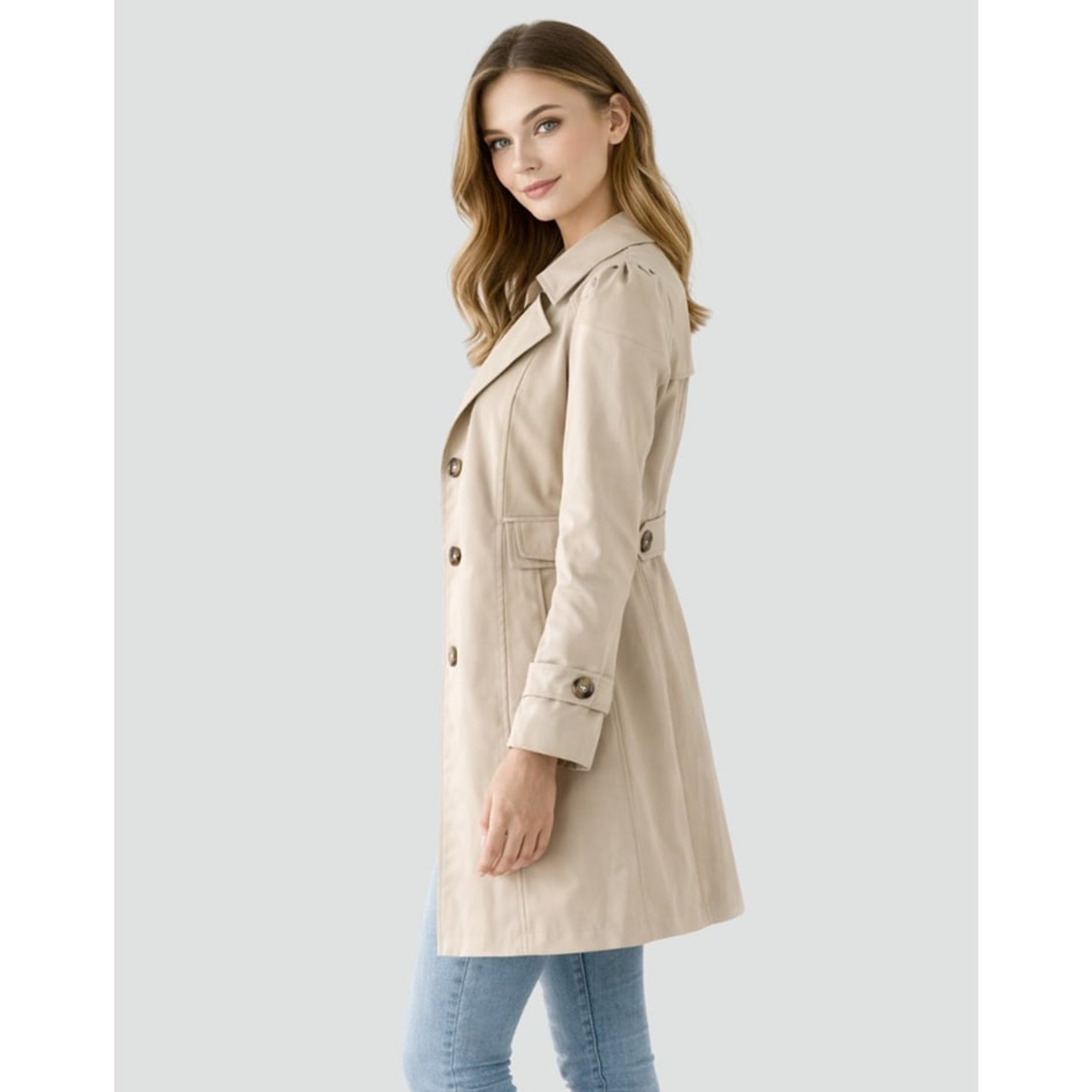 Women's Trench Coat Mid-Length Single-Breasted - Image 6