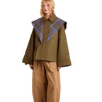 Women's Trench Coat Oversized Plaid Accents - Image 5
