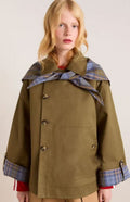 Women's Trench Coat Oversized Plaid Accents - Image 6