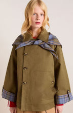 Women's Trench Coat Oversized Plaid Accents - Image 6