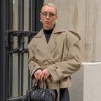 Women's Trench Coat Short Double-Breasted Tie Waist - Image 4