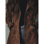 Women's Trench Coat Single-Breasted Button-Front Longline - Image 5