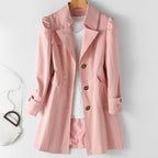 Women's Trench Coat Single-Breasted Knee-Length - Image 1