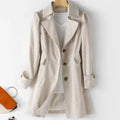 Women's Trench Coat Single-Breasted Knee-Length - Image 2
