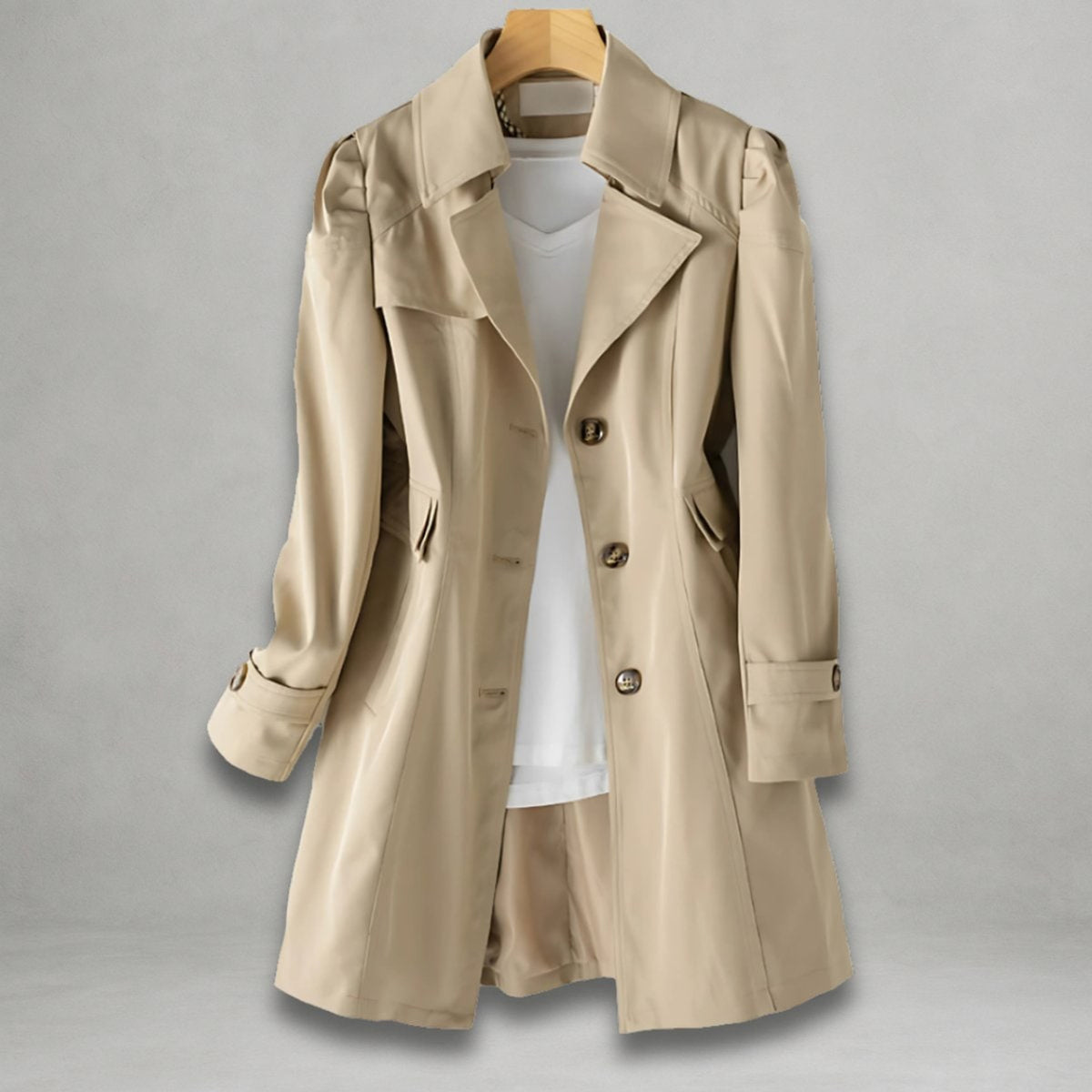 Women's Trench Coat Single-Breasted Long - Image 1