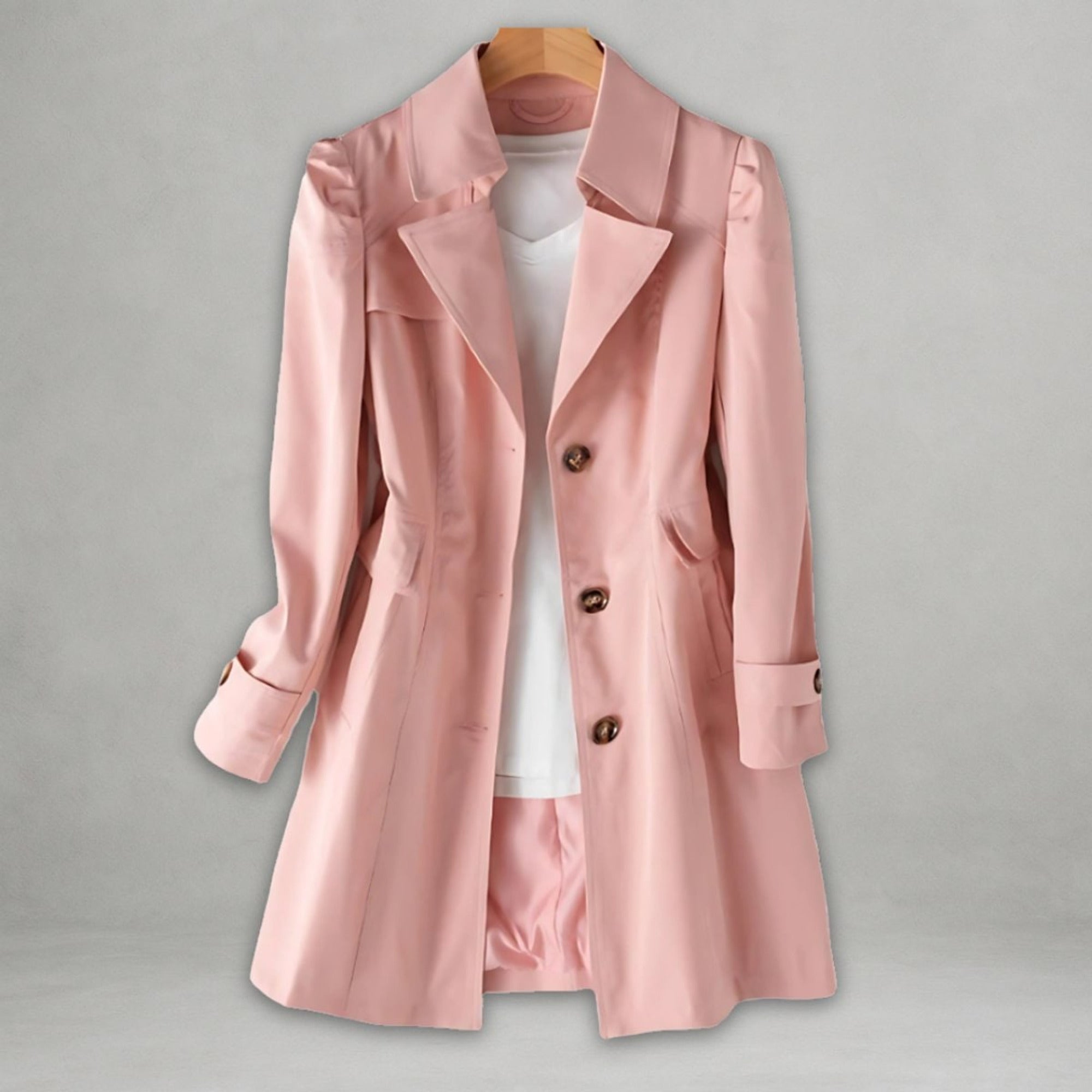 Women's Trench Coat Single-Breasted Long - Image 5
