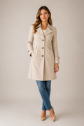 Women's Trench Coat Tailored Single-Breasted Knee-Length - Image 2