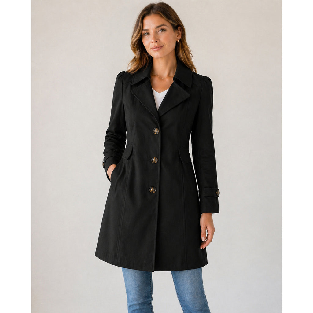Women's Trench Coat Tailored Single-Breasted Knee-Length - Image 7