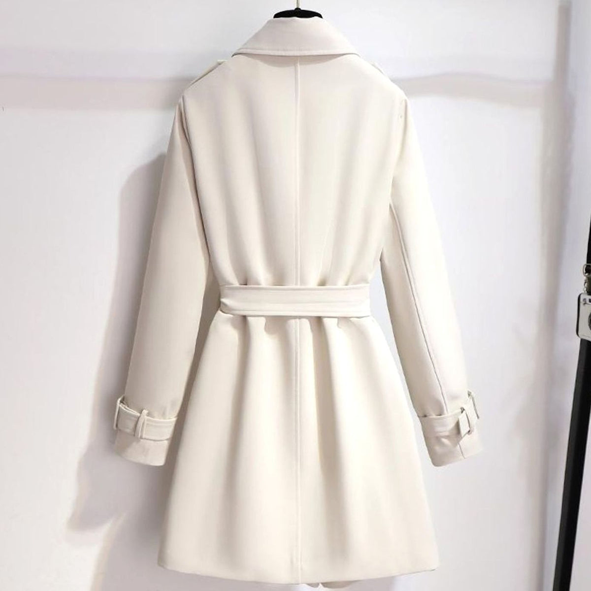 Women's Trench Coat with Sculpting Double-Breasted and Lapel Collar - Image 2