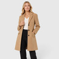 Women's Winter Coat with Tailored Fit Lapel and Button Front - Image 1