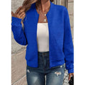 Women's Zip Up Cardigan with Streamlined Bomber Jacket and Ribbed Cuffs - Image 1