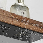Wood Bathroom Wall Shelf With Self-Adhesive Mounting No Drilling Required - Image 7