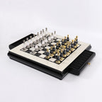 Wooden Chess Set With Handmade Paint Zinc Alloy Pieces - Image 2