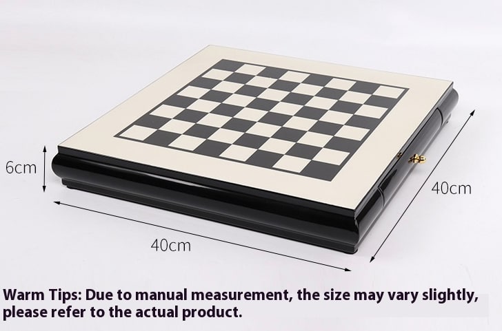 Wooden Chess Set With Handmade Paint Zinc Alloy Pieces - Image 6