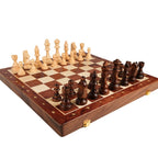 Wooden Folding Chess Set For Children Large Solid Wood Chessboard - Image 6