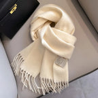 Wool Scarf with Warm Narrow Fit and Fringed Ends - Image 1
