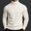 Wool Turtleneck with Structured Ribbed Collar and Sweater - Image 1