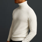 Wool Turtleneck with Structured Ribbed Collar and Sweater - Image 3