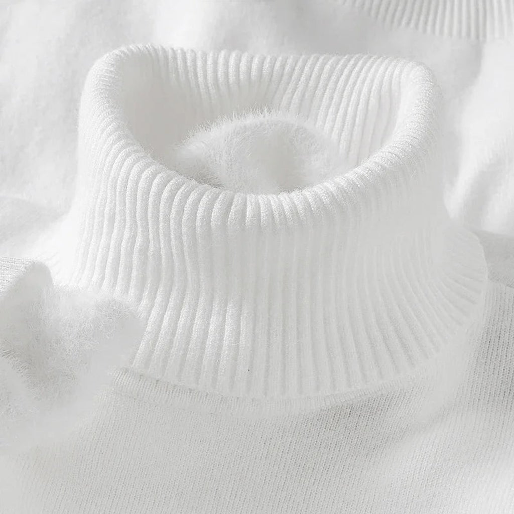 Wool Turtleneck with Structured Ribbed Collar and Sweater - Image 4