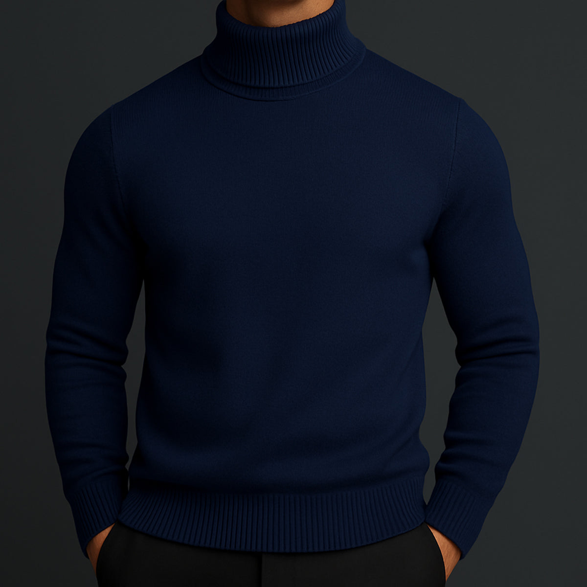 Wool Turtleneck with Structured Ribbed Collar and Sweater - Image 7