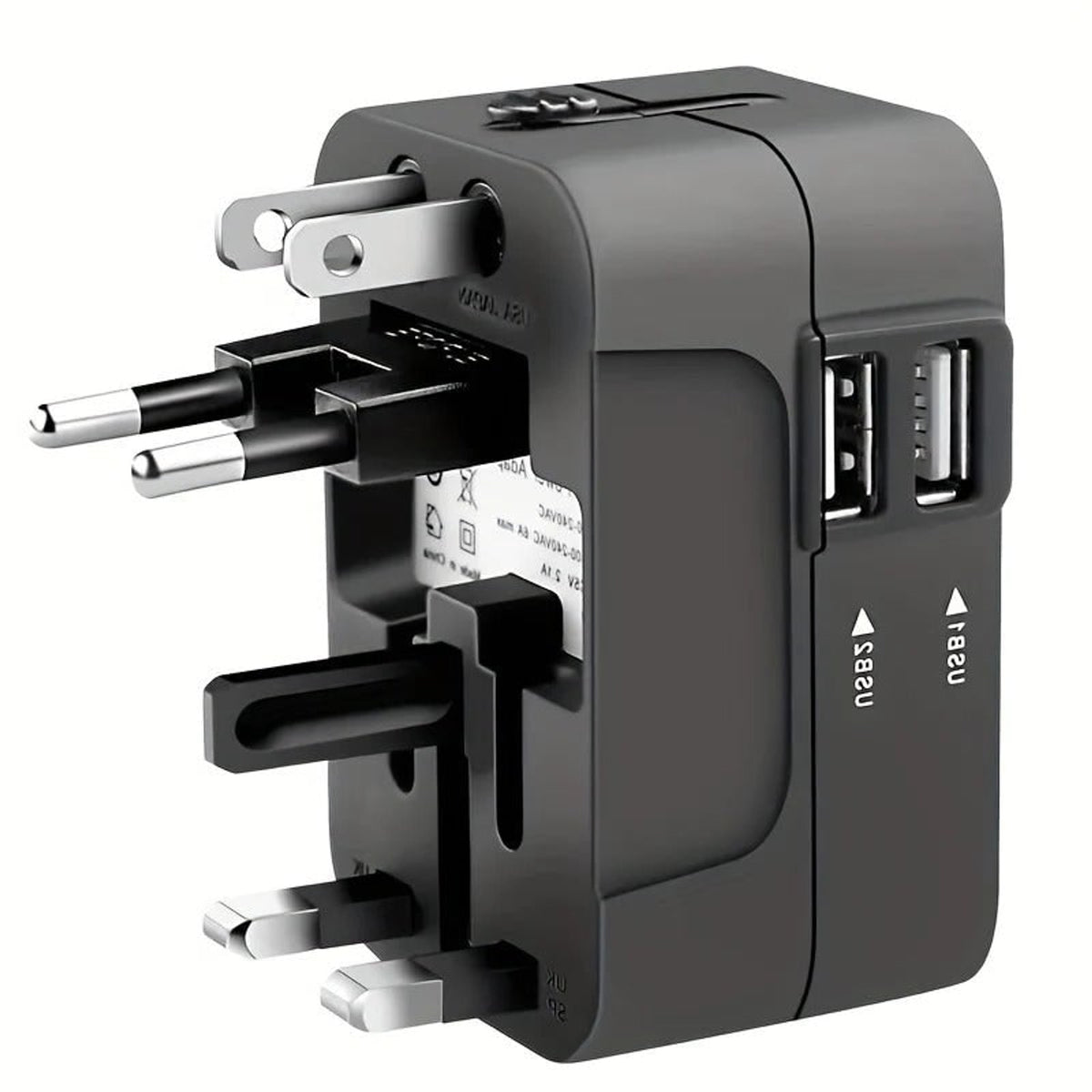 Worldwide Travel Adapter With Dual USB Ports - Image 1