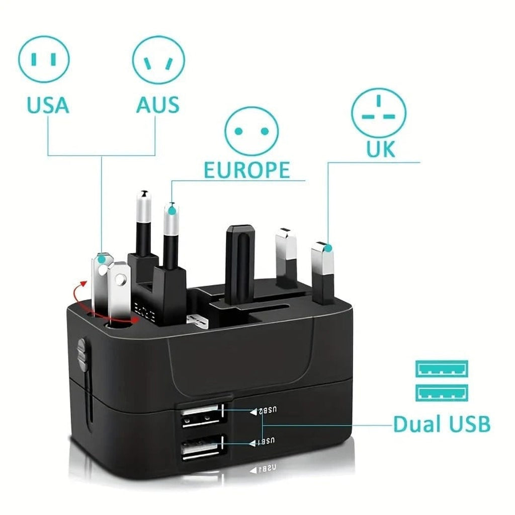 Worldwide Travel Adapter With Dual USB Ports - Image 3