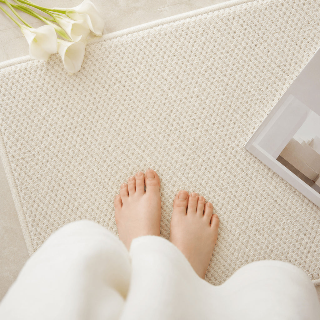 Woven Texture Non Slip Door Mat With Absorbent Machine Washable Design - Image 4