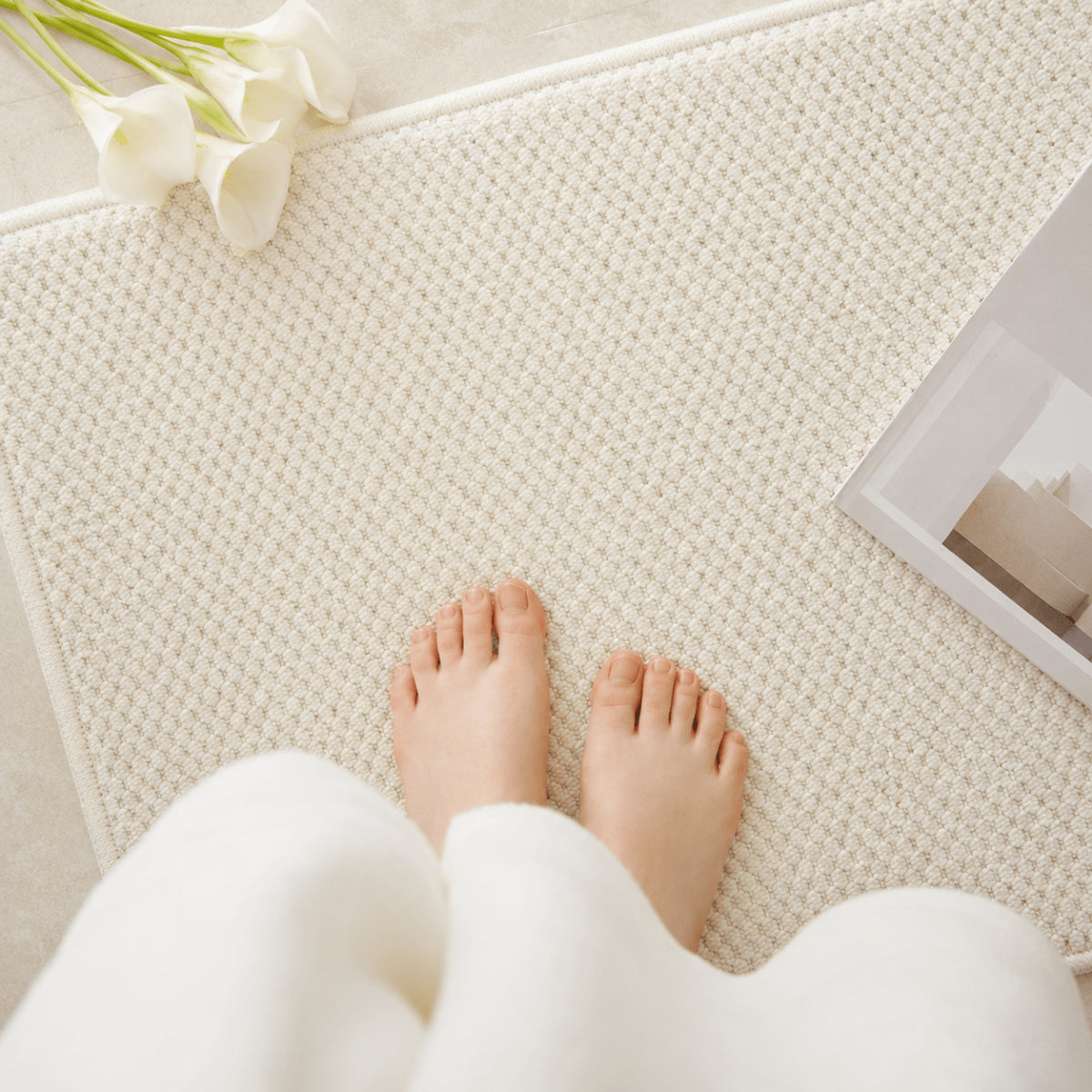Woven Texture Non Slip Door Mat With Absorbent Machine Washable Design - Image 4