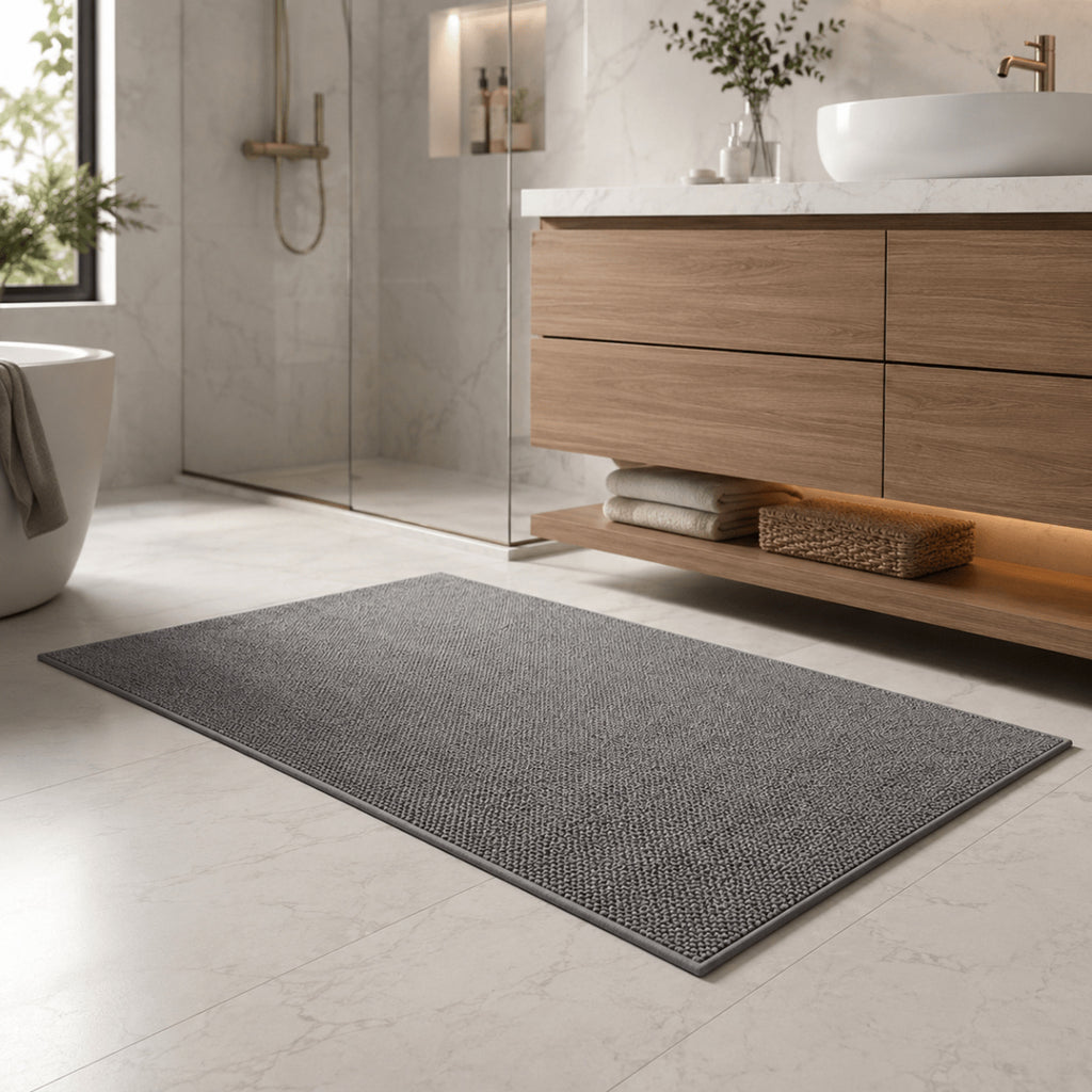 Woven Texture Non Slip Door Mat With Absorbent Machine Washable Design - Image 3