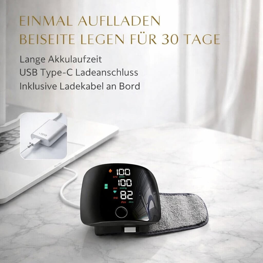 Wrist Blood Pressure Monitor With Touch Display And Voice Function Rechargeable Digital Device - Image 11