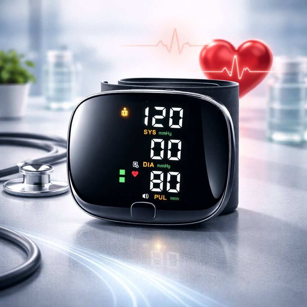 Wrist Blood Pressure Monitor With Touch Display And Voice Function Rechargeable Digital Device - Image 2