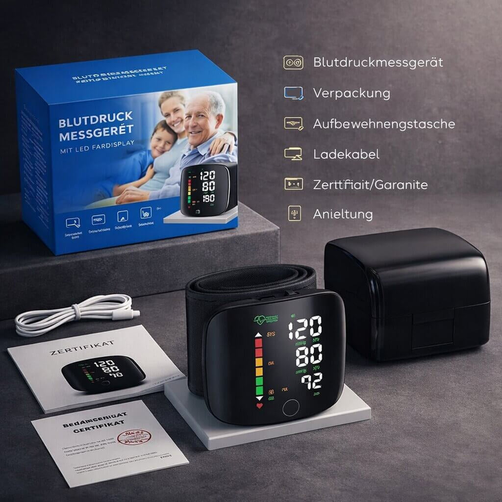 Wrist Blood Pressure Monitor With Touch Display And Voice Function Rechargeable Digital Device - Image 7