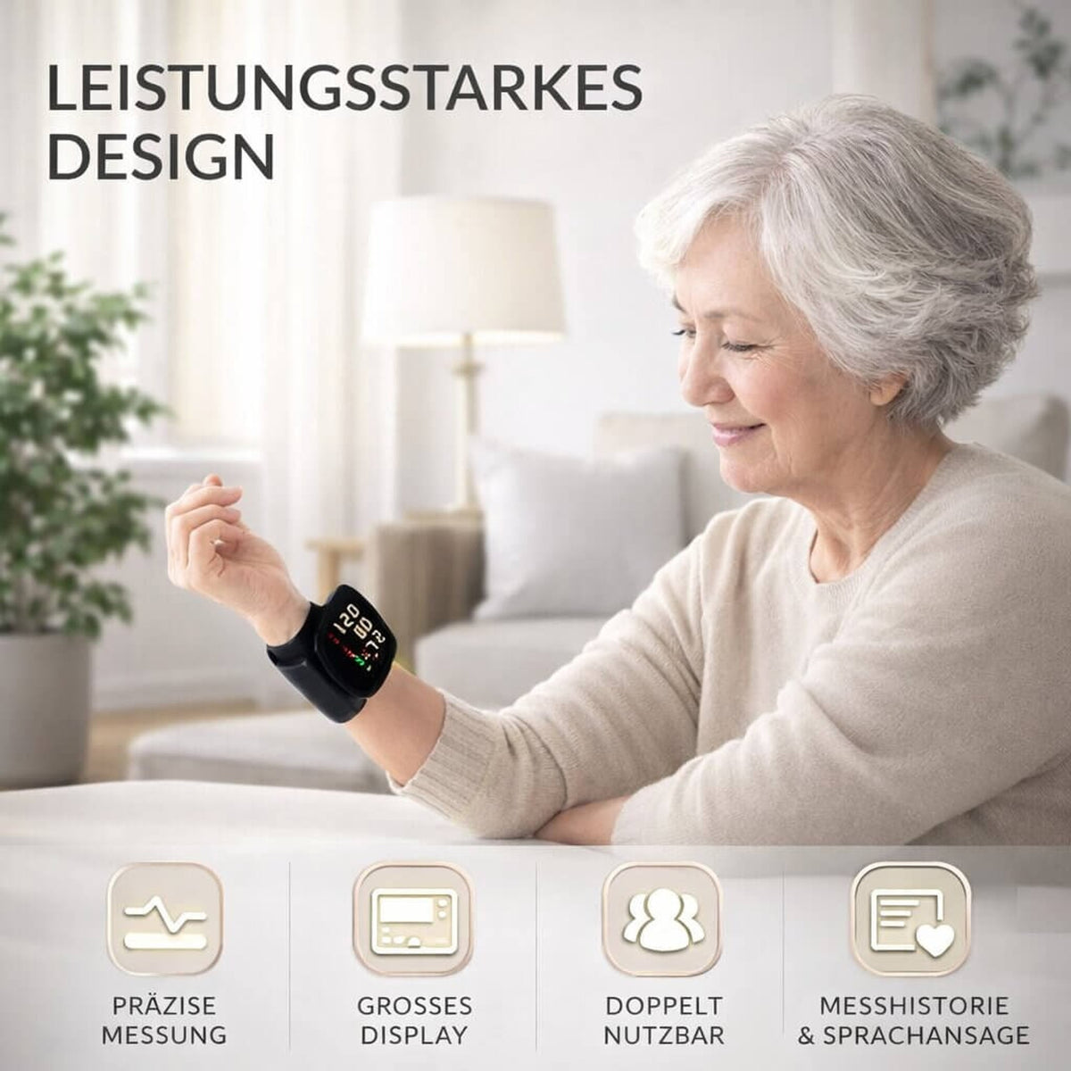 Wrist Blood Pressure Monitor With Touch Display And Voice Function Rechargeable Digital Device - Image 3