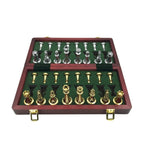 Zinc Alloy Wooden Folding Chess Board Set With Pieces - Image 1