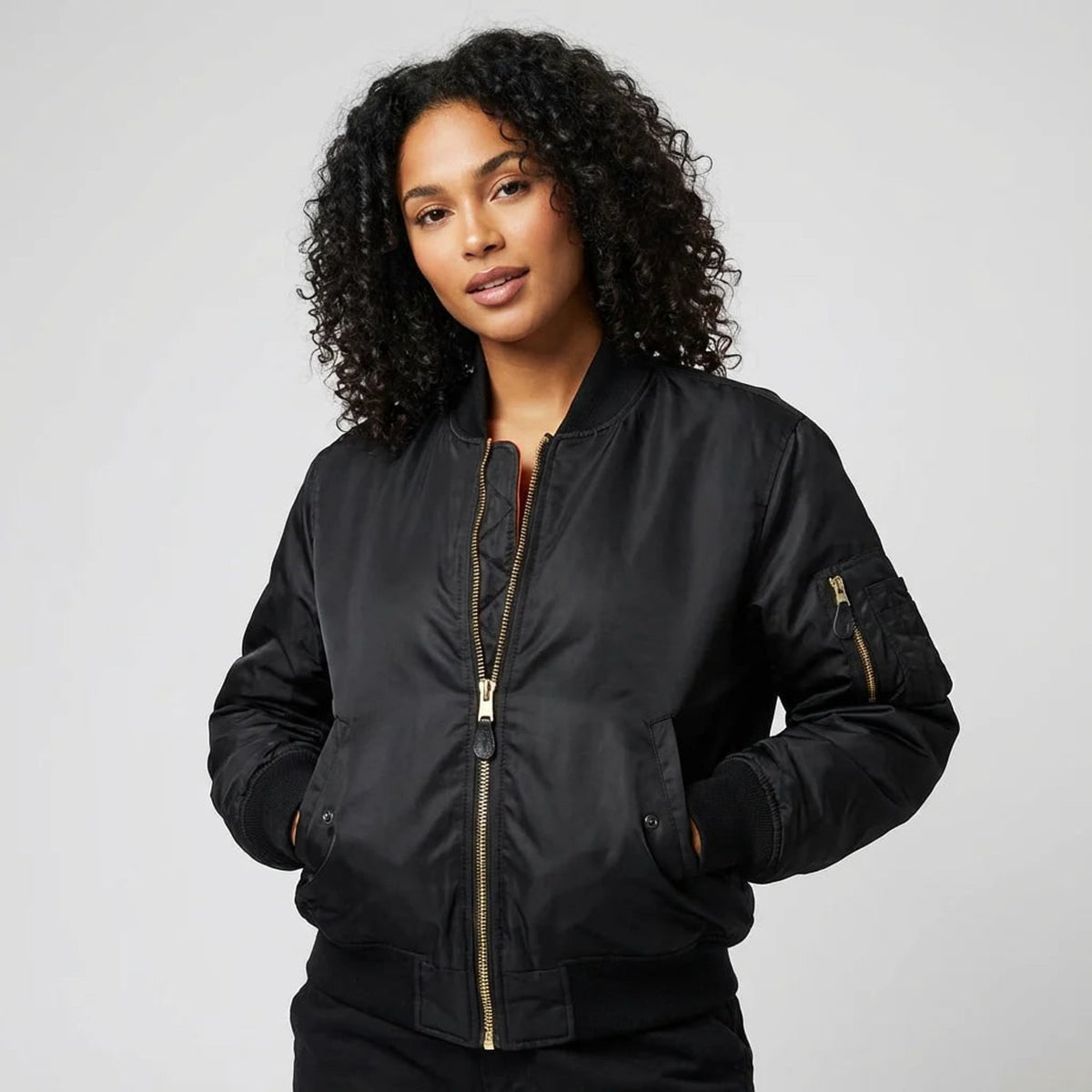 Zip Pocket Starter Jacket with Streamlined Bomber Fit and Shell - Image 3
