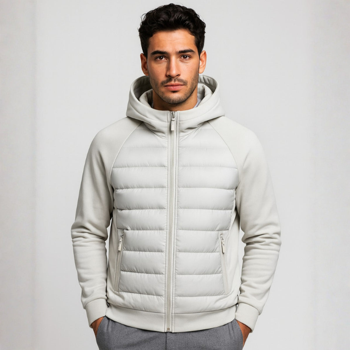 Zip Up Hooded Jacket with Relaxed Fit and Pockets - Image 6